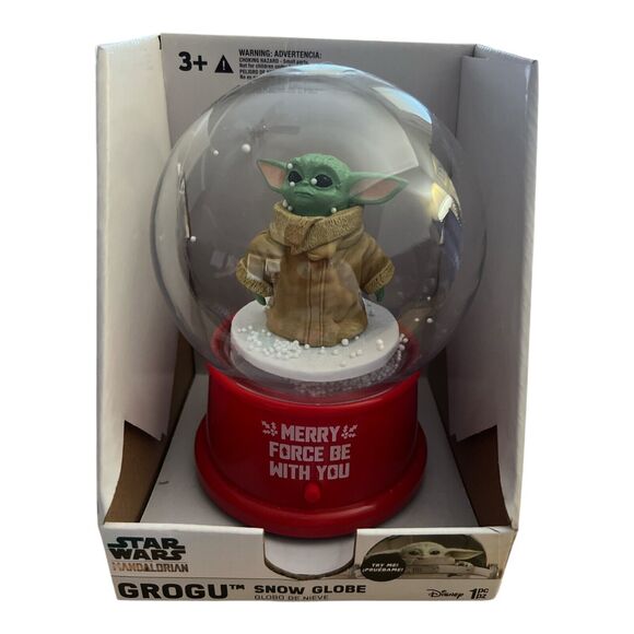 StarWars Mandolarian Grogu Musical Air Snow Globe Plays 5 Christmas tunes NIB - Picture 1 of 5